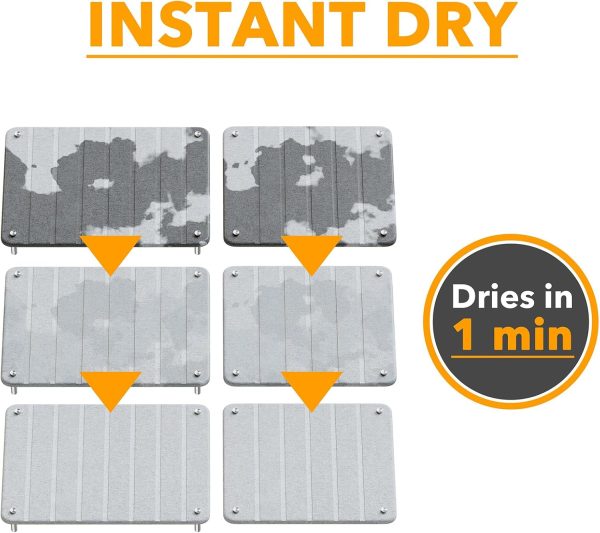 SpaceAid 2 Pack Stone Dish Drying Mats for Kitchen Counter, Expandable Absorbent Rack Dish Pad, Quick Dry Diatomaceous Earth Dishes Mat Tray, Absorbing Sink Stone Mat Board (Gray) - Image 4