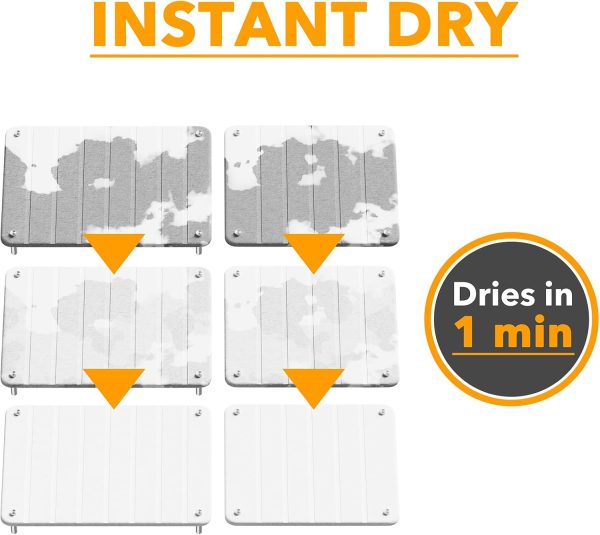 SpaceAid 2 Pack Stone Dish Drying Mats for Kitchen Counter, Expandable Absorbent Rack Dish Pad, Quick Dry Diatomaceous Earth Dishes Mat Tray, Absorbing Sink Stone Mat Board (Gray) - Image 17
